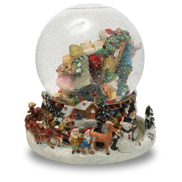 Kirkland Musical Christmas Snow Globe Santa Musical Holiday Glitter Reindeer - Picture 15 of 15